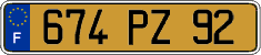 French license plate, FNI
