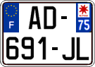 French license plate, SIV (ordinary)