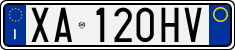 Номер Італії, Автомобілі (стандарт 1994 р.)