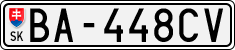 License plate of Slovakia, Cars
