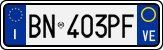 License plate of Italy, Cars (1994 year series)