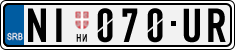 License plate of Serbia, Cars