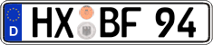 German license plate, Regular plates