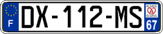 French license plate, SIV (ordinary)