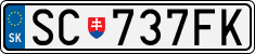 License plate of Slovakia, Cars