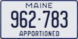 Maine, Specialty plates (123-456)