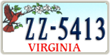 Virginia, Specialty plates (AB-1234)