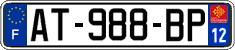 French license plate, SIV (ordinary)