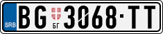 License plate of Serbia, Cars