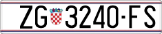 License plate of Croatia, Regular plates