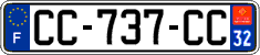 French license plate, SIV (ordinary)
