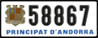 License plate of Andorra, Cars (1234(5))
