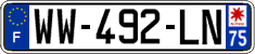 French license plate, SIV (temporary)