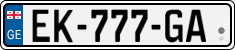 License plate of Georgia, Cars (2014)