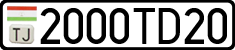 License plate of Tajikistan, Private owners (2009)