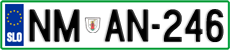License plate of Slovenia, Cars