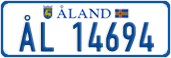 License plate of Åland, Cars (ÅL 12345)