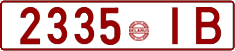 License plate Belarus, Cars (1992)