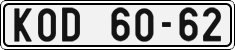 License plate of the Czech Republic, Cars (1960)