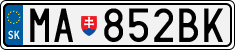 License plate of Slovakia, Cars