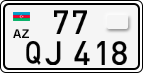 License plate of Azerbaijan, Cars