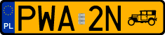 License plates of Poland, Oldtimers