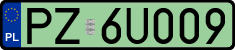 License plates of Poland, Electric vehicles