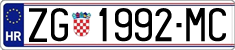 License plate of Croatia, Regular plates