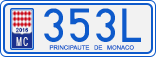 License plate of Monaco, Cars