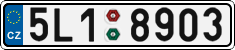 License plate of the Czech Republic, Cars (2001)