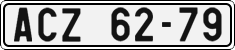 License plate of the Czech Republic, Cars (1960)