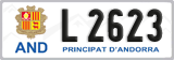 License plate of Andorra, Cars (A 1234)