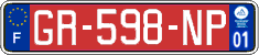 French license plate, SIV (free zones)