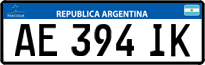 License plate of Argentina, Cars (Mercosur, AB 123 CD)
