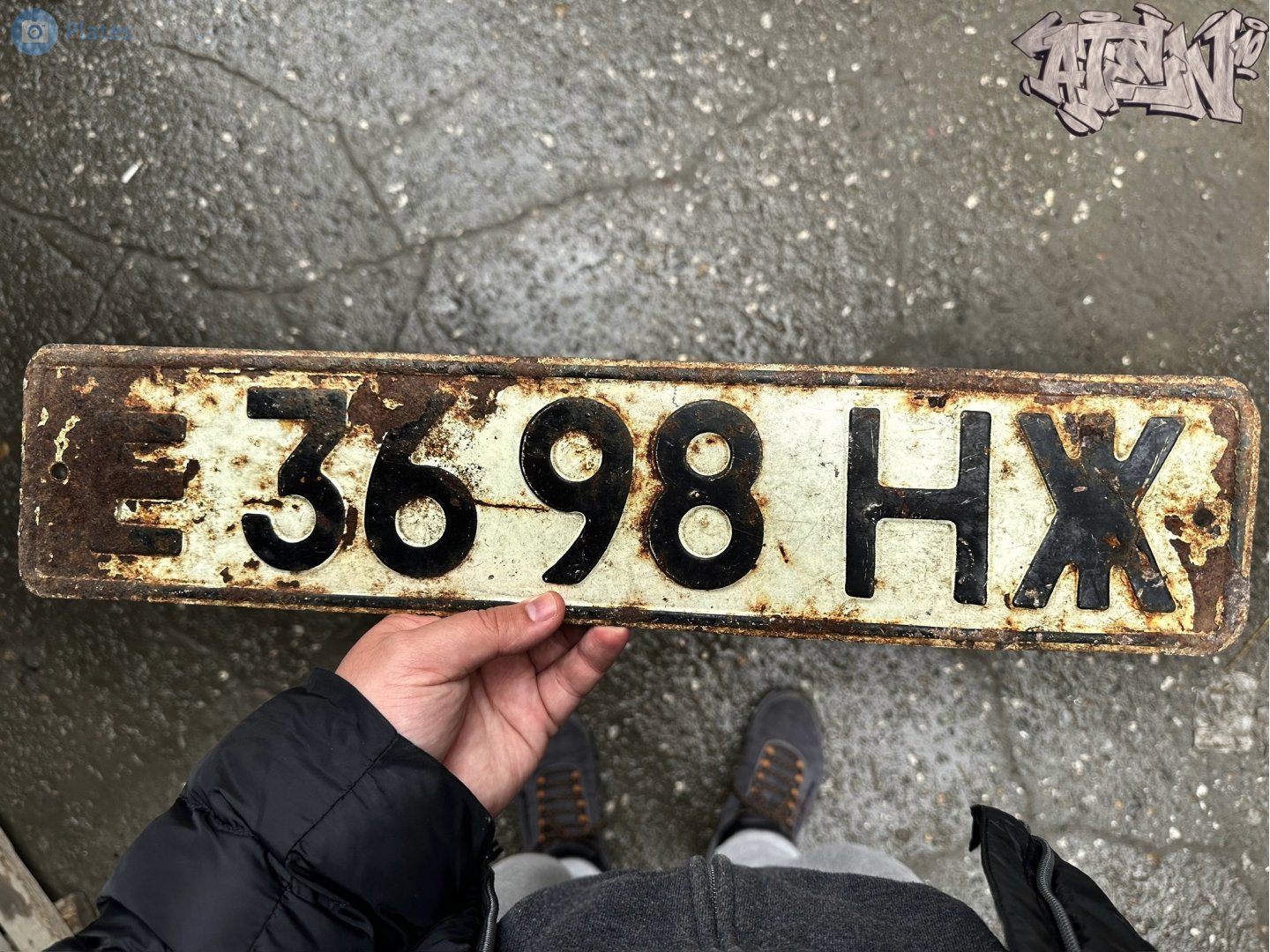 е 3698 НЖ, License plate without vehicle 