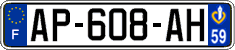 French license plate, SIV (ordinary)