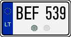 License plate of Lithuania, Cars