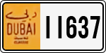 License plate of the UAE, Dubai, Oldtimers