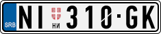 License plate of Serbia, Cars