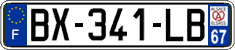 French license plate, SIV (ordinary)