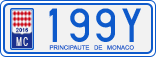 License plate of Monaco, Cars