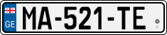 License plate of Georgia, Cars (2014)