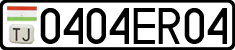 License plate of Tajikistan, Private owners (2009)