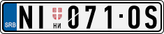 License plate of Serbia, Cars