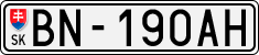 License plate of Slovakia, Cars