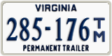 Virginia, Permanent Trailer (123-456 T/A)