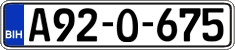 License plate of Bosnia and Herzegovina, Regular plates