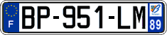 French license plate, SIV (ordinary)