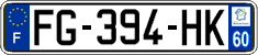 French license plate, SIV (ordinary)