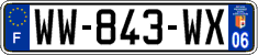French license plate, SIV (temporary)